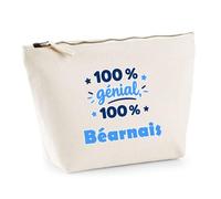 Trousse 100% Génial 100% Bearnais - Pouch Case - Idée Trousse Rangement Cadeau Anniversaire Fête Original Famille Travail Départ Collègue Retraite Noël.
