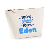 Trousse 100% Génial 100% Eden - Pouch Case - Idée Trousse Rangement Cadeau Anniversaire Fête Original Famille Travail Départ Collègue Retraite Noël.