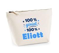 Trousse 100% Génial 100% Eliott - Pouch Case - Idée Trousse Rangement Cadeau Anniversaire Fête Original Famille Travail Départ Collègue Retraite Noël.