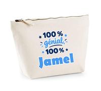 Trousse 100% Génial 100% Jamel - Pouch Case - Idée Trousse Rangement Cadeau Anniversaire Fête Original Famille Travail Départ Collègue Retraite Noël.