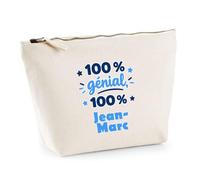 Trousse 100% Génial 100% Jean-Marc - Pouch Case - Idée Trousse Rangement Cadeau Anniversaire Fête Original Famille Travail Départ Collègue Retraite Noël.