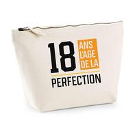 Trousse 18 Ans l'age de la Perfection | Pouch | Idée Trousse Toilette Maquillage Cadeau Anniversaire Fête Original Famille Travail Départ Collègue Retraite