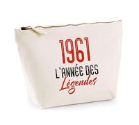 Trousse 1961 l'année des légendes | Pouch | Idée Trousse Toilette Maquillage Cadeau Anniversaire Fête Original Famille Travail Départ Collègue Retraite