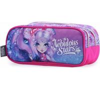 Trousse 2 Compartiments Fille - Trousse École Multicolore Estrelia & Cheval Firiaz Pour Enfants - Cadeau Papeterie Pratique, Créatif - Trousse Scolaire Primaire 23cm