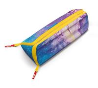 Trousse 2 compartiments Marbling Rose, en polyester, à ouverture XXL