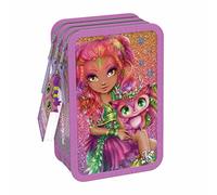 Trousse 3 Compartiments Hazelia Nebulous Stars Avec Accessoires Coloriage et Dessin Crayons, Feutres, Règle, Ciseau - Enfants à partir de 8 Ans - Cadeau Papeterie Pratique, Créatif Fille