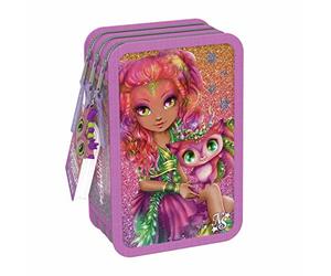 Trousse 3 Compartiments Hazelia Nebulous Stars Avec Accessoires Coloriage et Dessin Crayons, Feutres, Règle, Ciseau - Enfants à partir de 8 Ans - Cadeau Papeterie Pratique, Créatif Fille