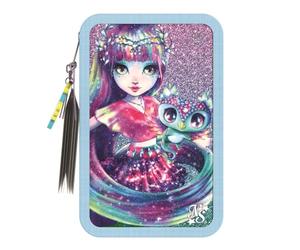 Trousse 3 Compartiments Isadora Nebulous Stars Avec Accessoires Coloriage et Dessin Crayons, Feutres, Règle, Ciseau - Enfants à partir de 8 Ans - Cadeau Papeterie Pratique, Créatif Fille