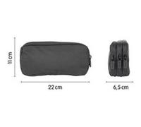 Trousse - 3 compartiments - Noir - Scolaire - Rectangulaire - 22x11x6,5 - Milan