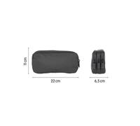 Trousse - 3 compartiments - Noir - Scolaire - Rectangulaire - 22x11x6,5 - Milan Noir