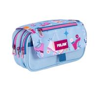 Trousse - 3 Compartiments - Rectangulaire - Avec Rabat - Scolaire - 13x24x10 - Milan