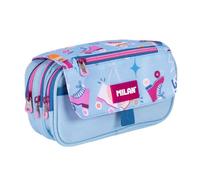 Trousse - 3 compartiments - Rectangulaire - Avec rabat - Scolaire - 13x24x10 - Milan