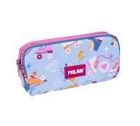 Trousse - 3 compartiments - Scolaire - Rectangulaire - 22x11x6,5cm - Milan