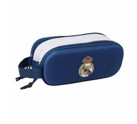 Safta Trousse double Real Madrid 3D pour enfant, confortable, polyvalente, 21 x 6 x 8 cm, Noir