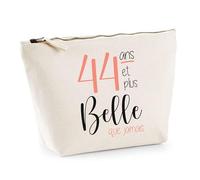 Trousse 44 Ans et Plus Belle Que jamais | Pouch | Idée Trousse Toilette Maquillage Cadeau Anniversaire Fête Original Famille Travail Départ Collègue Retraite