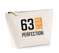 Trousse 63 Ans l'age de la Perfection | Pouch | Idée Trousse Toilette Maquillage Cadeau Anniversaire Fête Original Famille Travail Départ Collègue Retraite