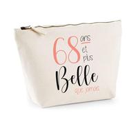 Trousse 68 Ans et Plus Belle Que jamais | Pouch | Idée Trousse Toilette Maquillage Cadeau Anniversaire Fête Original Famille Travail Départ Collègue Retraite