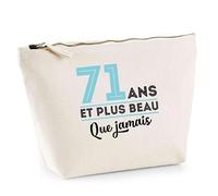 Trousse 71 Ans et Plus Beau Que jamais | Pouch | Idée Trousse Toilette Maquillage Cadeau Anniversaire Fête Original Famille Travail Départ Collègue Retraite