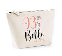 Trousse 93 Ans et Plus Belle Que jamais | Pouch | Idée Trousse Toilette Maquillage Cadeau Anniversaire Fête Original Famille Travail Départ Collègue Retraite