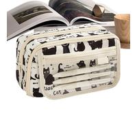 Trousse à 9 compartiments pour chat avec fermeture éclair | Trousse à crayons pour ranger des marqueurs, fournitures scolaires, bureau, maison, enfants, filles, adultes, étudiants