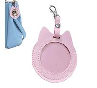 Trousse à Badge pour | Étui d'affichage en Cuir en Forme de Chat | Étui de Protection pour Badge Rond - Pour Adolescents Adultes Collectionneurs Concerts Étudiants Événements Scolaires