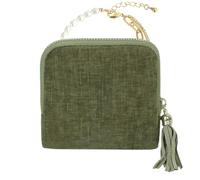 Trousse à Bijoux de Voyage, Pochette en Velours avec Fermeture éclair, Organisateur pour Colliers Bracelets, Anneaux, Business Trip et College, Vert, riferimento Alla descrizione
