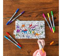 Trousse à colorier lavable et réutilisable Dino avec 10 feutres