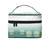 Trousse à cosmétiques de voyage en forme de libellule avec nénuphar, Noir , Taille unique