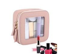 Trousse à cosmétiques de voyage - Trouse à cosmétiques imperméable en cuir PU | Trousse de maquillage portable à fermeture éclair de 140 g, 5,04 x 4,92 x 2,28 pouces, sac de rangement léger pour la ma