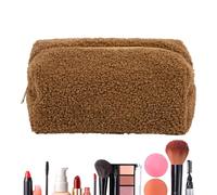 Trousse À Cosmétiques en Peluche - Jolie Pochette De Rangement De Maquillage, Organiseur De Toilette De Grande Capacité, Support De Beauté De Voyage, Étui À Outils De Maquillage Doux, Sac
