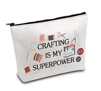 Trousse à cosmétiques pour amateurs d'artisanat - Cadeau de couture pour couturiers et travaux manuels, Pouvoir artisanal, L9 W7 H0.39, Mode
