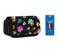 Trousse à crayon à et de stylo Goserda Splatoon Noir/vert 22x11x4.5cm - 07