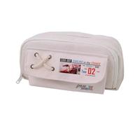 Trousse à crayons 02/Zero Two Anime 02, trousse à crayons en toile, double fermeture éclair, multi-compartiments, grande capacité, organiseur de maquillage pour adolescent, collège, étudiant, 21 x 11