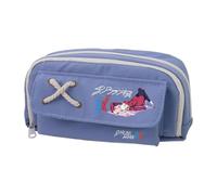 Trousse à crayons 02/Zero Two Anime 02, trousse à crayons en toile, double fermeture éclair, multi-compartiments, grande capacité, organiseur de maquillage pour adolescent, collège, étudiant, 21 x 11