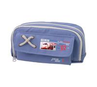 Trousse à crayons 02/Zero Two Anime 02, trousse à crayons en toile, double fermeture éclair, multi-compartiments, grande capacité, organiseur de maquillage pour adolescent, collège, étudiant, 21 x 11