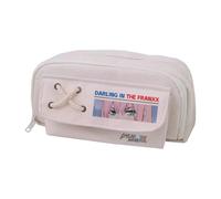 Trousse à crayons 02/Zero Two Anime 02, trousse à crayons en toile, double fermeture éclair, multi-compartiments, grande capacité, organiseur de maquillage pour adolescent, collège, étudiant, 21 x 11