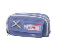 Trousse à crayons 02/Zero Two Anime 02, trousse à crayons en toile, double fermeture éclair, multi-compartiments, grande capacité, organiseur de maquillage pour adolescent, collège, étudiant, 21 x 11