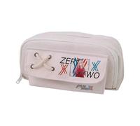 Trousse à crayons 02/Zero Two Anime 02, trousse à crayons en toile, double fermeture éclair, multi-compartiments, grande capacité, organiseur de maquillage pour adolescent, collège, étudiant, 21 x 11