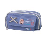 Trousse à crayons 02/Zero Two Anime 02, trousse à crayons en toile, double fermeture éclair, multi-compartiments, grande capacité, organiseur de maquillage pour adolescent, collège, étudiant, 21 x 11