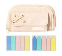 Trousse À Crayons 1 Pièce Et 2 Notes Autocollantes, Trousse À Crayons De Grande Capacité, Étiquettes Autocollantes, Autocollants D'Index, Papeterie Étudiante, Fournitures Scolaires