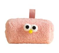 Trousse à crayons - 18 cm - Mouton en peluche - Grande capacité - Organiseur de trousse de maquillage pour stylos, cosmétiques - Fabriquée en polyester doux, rose , Siehe Beschreibung, Voir