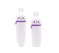 Trousse À Crayons,2 En 1 Trousse À Crayons En Silicone Souple,legami Pens,Kawaii Table Pen Holder, Soft Silicone School Pencil Case Zipper Closure, Retractable Capacity Pen Holder, H 19.8 Cm ,i