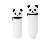 Trousse À Crayons,2 En 1 Trousse À Crayons En Silicone Souple,legami Pens,Kawaii Table Pen Holder, Soft Silicone School Pencil Case Zipper Closure, Retractable Capacity Pen Holder, H 19.8 Cm ,n
