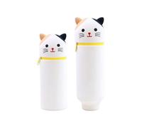 Trousse À Crayons,2 En 1 Trousse À Crayons En Silicone Souple,legami Pens,Kawaii Table Pen Holder, Soft Silicone School Pencil Case Zipper Closure, Retractable Capacity Pen Holder, H 19.8 Cm ,l