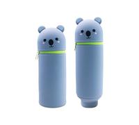 Trousse À Crayons,2 En 1 Trousse À Crayons En Silicone Souple,legami Pens,Kawaii Table Pen Holder, Soft Silicone School Pencil Case Zipper Closure, Retractable Capacity Pen Holder, H 19.8 Cm ,h