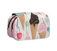 Trousse à crayons 3D avec 2 compartiments, grande capacité, organiseur de papeterie portable pour l'école, les voyages et l'art, Sweet Ice Cream, Taille unique, Cartable