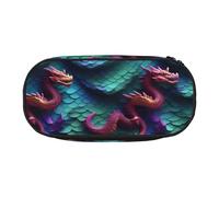 Trousse à crayons 3D avec motif écailles de dragon magique, fonctionnel, pour l'école, les étudiants, les garçons et les filles, utilisation quotidienne pratique, Noir , Taille unique, Organiseur de