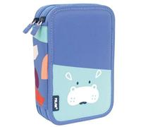 Trousse à crayons à 2 niveaux avec accessoires FUN ANIMLS bleu
