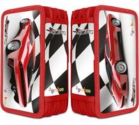 trousse à crayons à 3 compartiments avec accessoires Racing GIMBOO