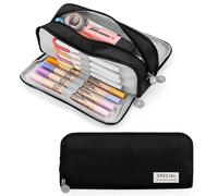 Trousse à crayons à 3 compartiments, grande capacité, idéale pour l'école et le bureau, imperméable et lavable, avec une structure bien pensée.